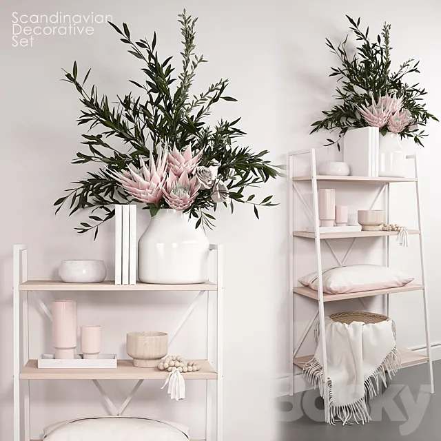 Scandinavian decorative set 3D Model