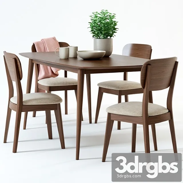 Scandinavian Designs Juneau Dining Table Juneau Dining Chair 3D Model Download