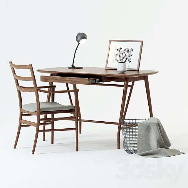 Scandinavian Designs workspace set 3D Model