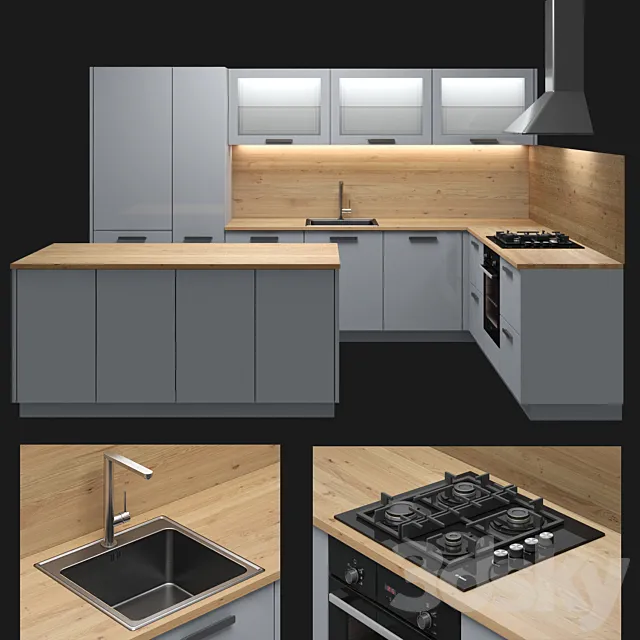 Scandinavian kitchen 3D Model Scandinavian kitchen 3D Model