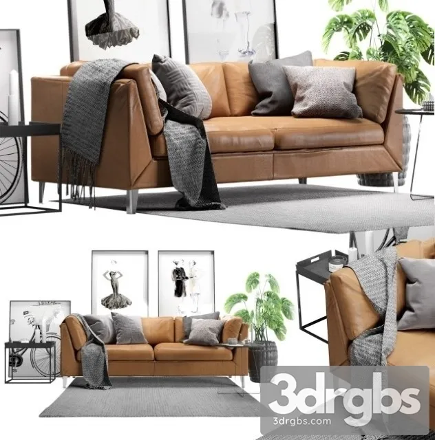 Scandinavian Living Set Ikea Stockholm 3D Model Download