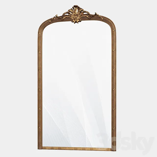 Scandinavian retro mount mirror 3D Model