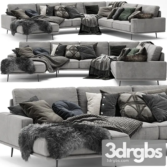 Scandinavian set – boconcept carlton sofa 2 3D Model Download