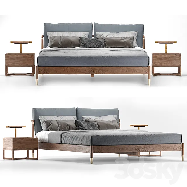 Scandinavian style bed 3DModel Scandinavian style bed 3DModel
