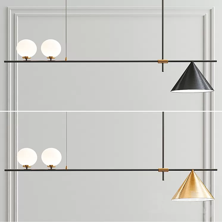 Scandinavian Style Minimalist Chandelier 3D Model