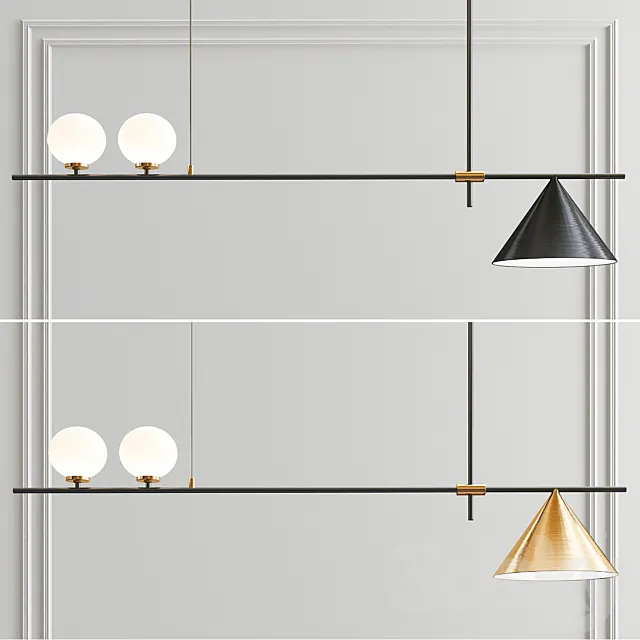 Scandinavian Style Minimalist Chandelier 3DModel