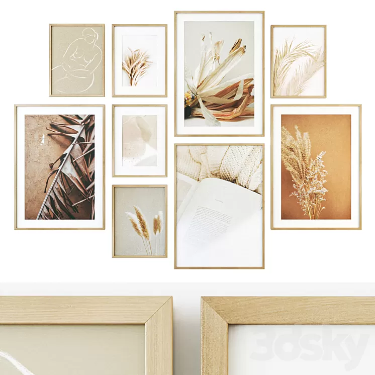 Scandinavian style posters set 3D Model Scandinavian style posters set 3D Model