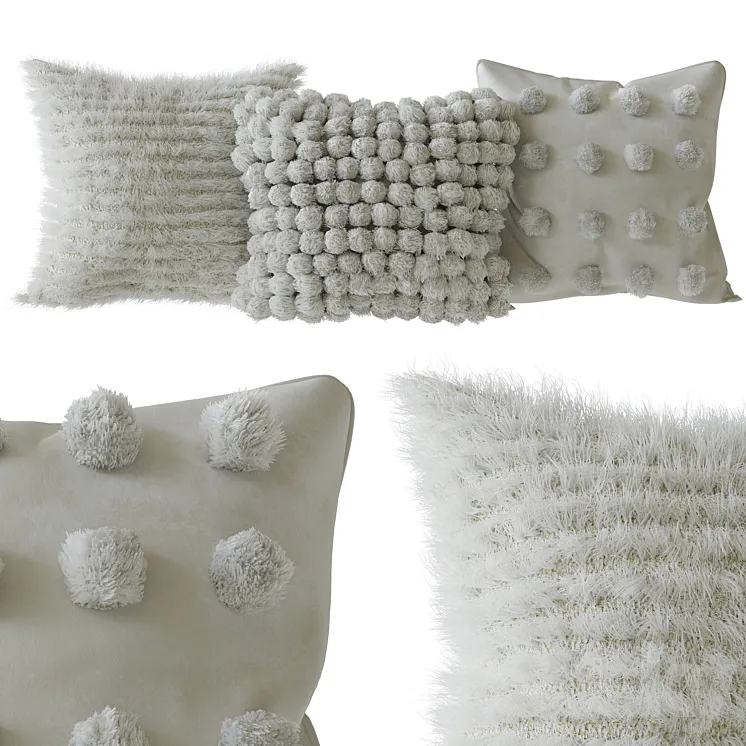 Scandinavian wool pillows 3D Model Free Download