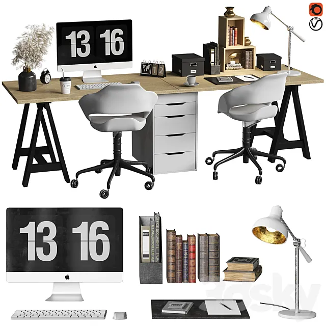 scandinavian workplace 3DModel