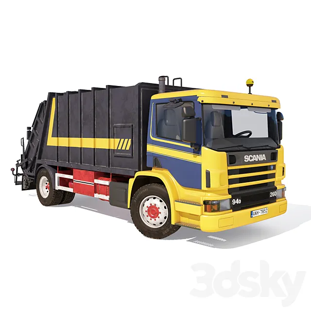 SCANIA-P94-GARBAGE-TRUCK 3D Model