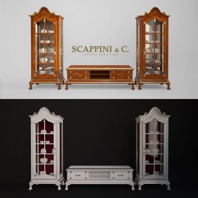 SCAPPINI SHOWCASE TV Stand 3D Model SCAPPINI SHOWCASE TV Stand 3D Model