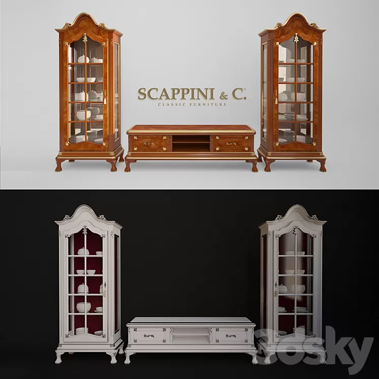 SCAPPINI SHOWCASE TV Stand 3D Model SCAPPINI SHOWCASE TV Stand 3D Model