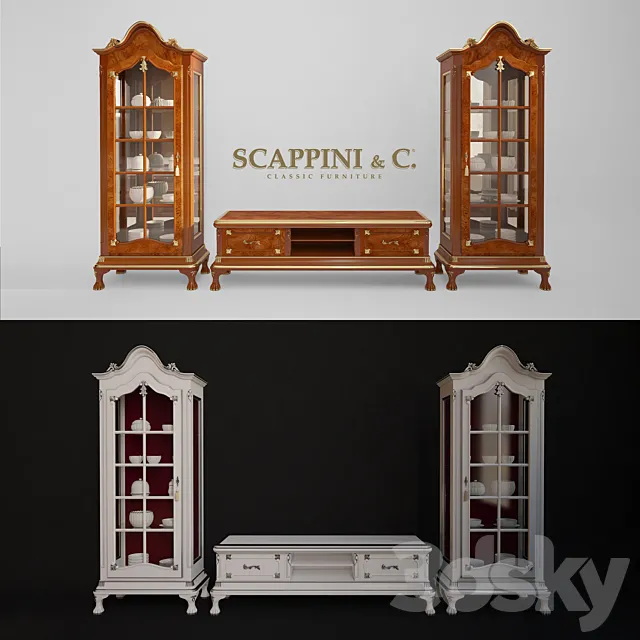 SCAPPINI SHOWCASE. TV Stand 3DModel SCAPPINI SHOWCASE. TV Stand 3DModel