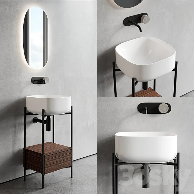 Scarabeo Ceramiche Diva Floor-standing Vanity Unit Set 1 3D Model Scarabeo Ceramiche Diva Floor-standing Vanity Unit Set 1 3D Model