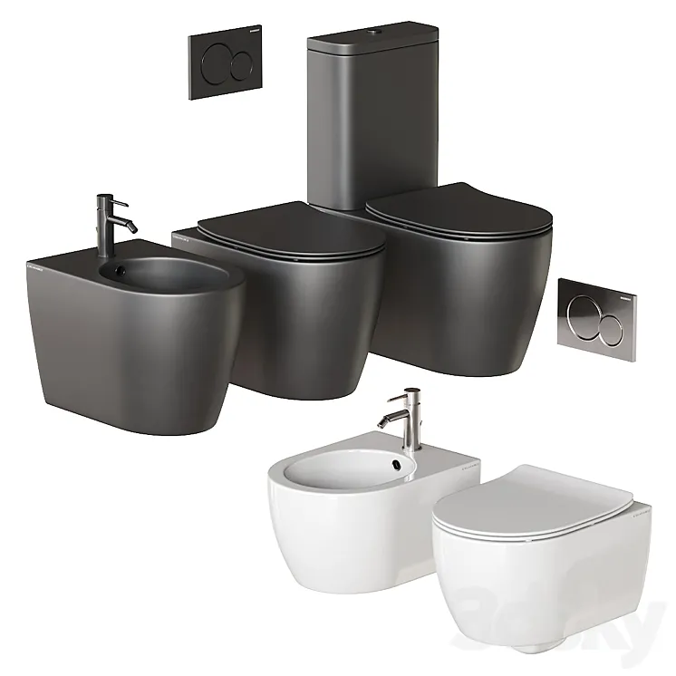 Scarabeo Ceramiche Moon Full Set WC 3D Model Free Download