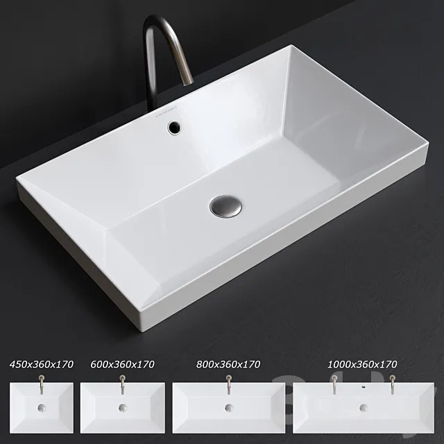 Scarabeo Ceramiche Teorema 2.0 Built-in Washbasin 3DModel