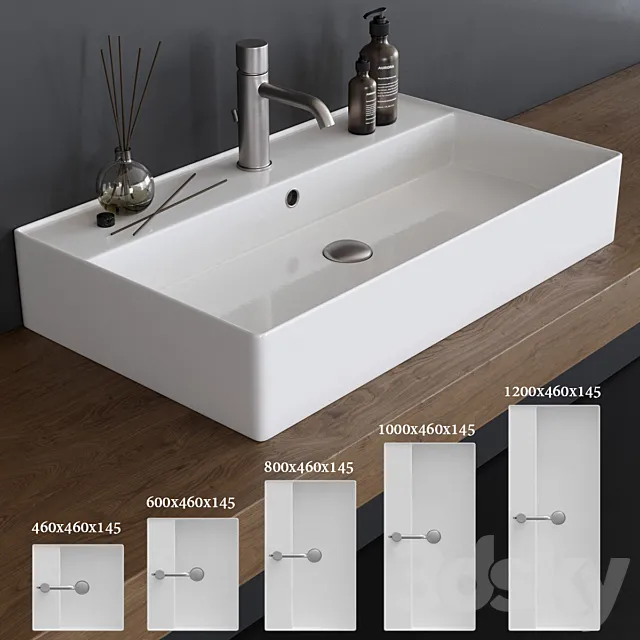 Scarabeo Ceramiche Teorema 2.0 washbasin 3DModel Scarabeo Ceramiche Teorema 2.0 washbasin 3DModel