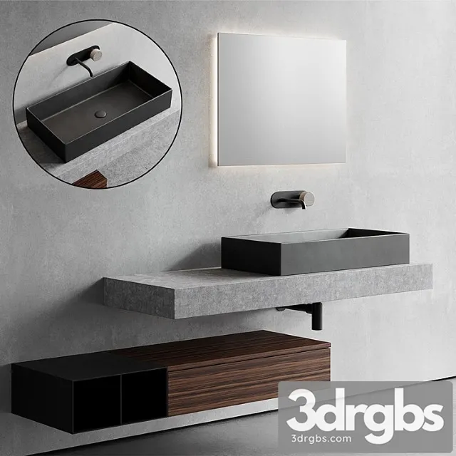 Scarabeo Ceramiche Topline Vanity Unit Set 1 3D Model Download