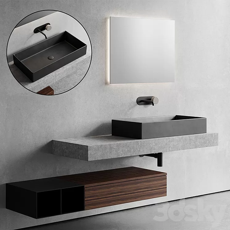 Scarabeo Ceramiche Topline Vanity Unit Set 1 3D Model Scarabeo Ceramiche Topline Vanity Unit Set 1 3D Model