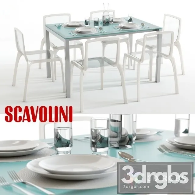 Scavolini Alex Table Miss You Chair 3D Model Download