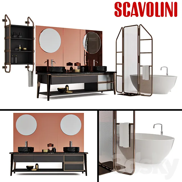 Scavolini Diesel Open Workshop Bathroom set 3D Model Scavolini Diesel Open Workshop Bathroom set 3D Model