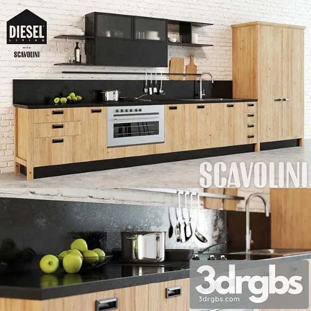 Scavolini Diesel Social Kitchen 1 3D Model Download Scavolini Diesel Social Kitchen 1 3D Model Download