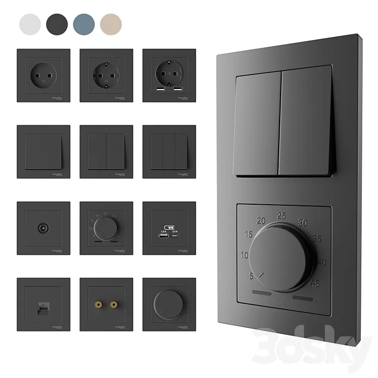 Schneider Electric set Atlasdesign 3D Model Free Download Schneider Electric set Atlasdesign 3D Model Free Download