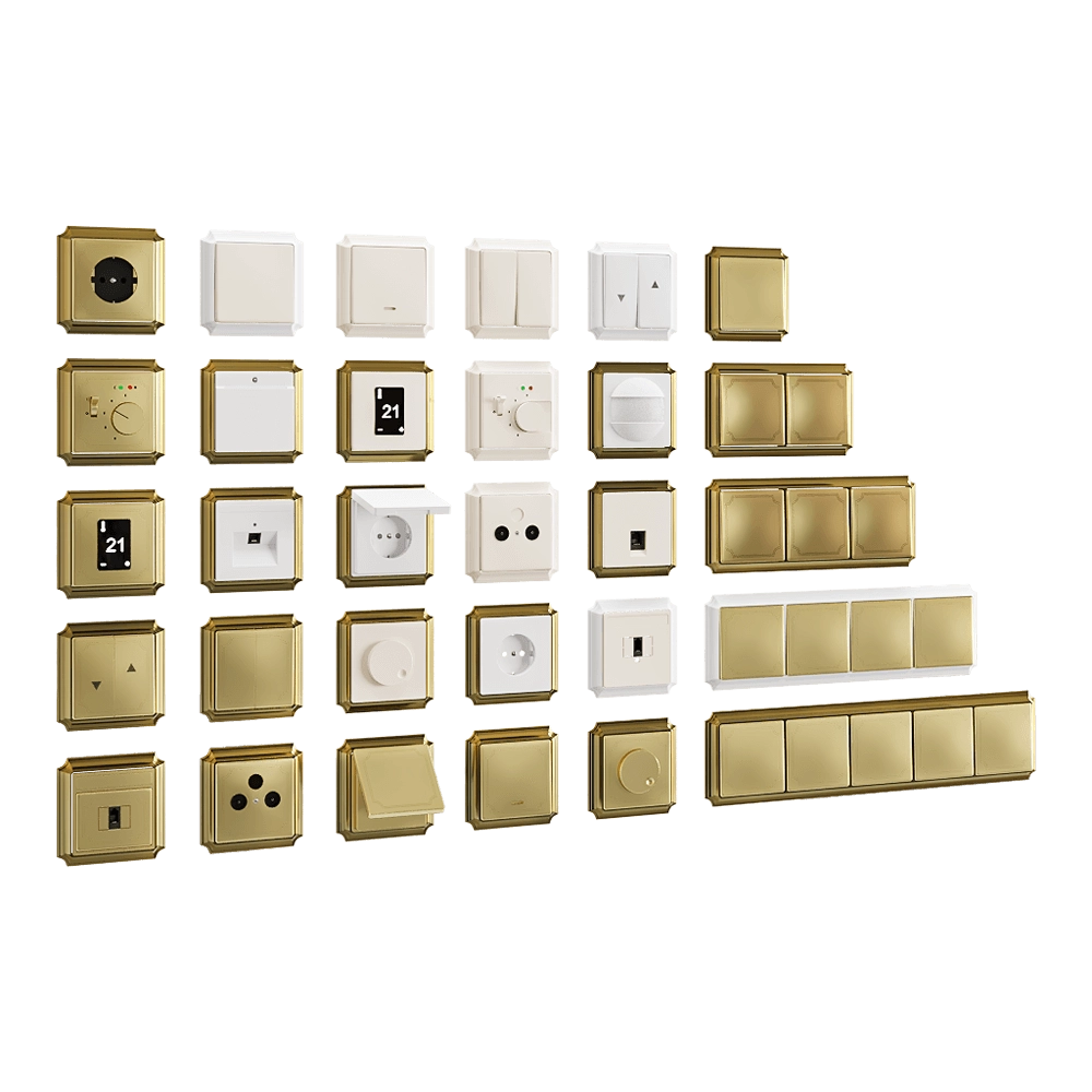 Schneider Electric – Sockets and switches Antique 3D Model