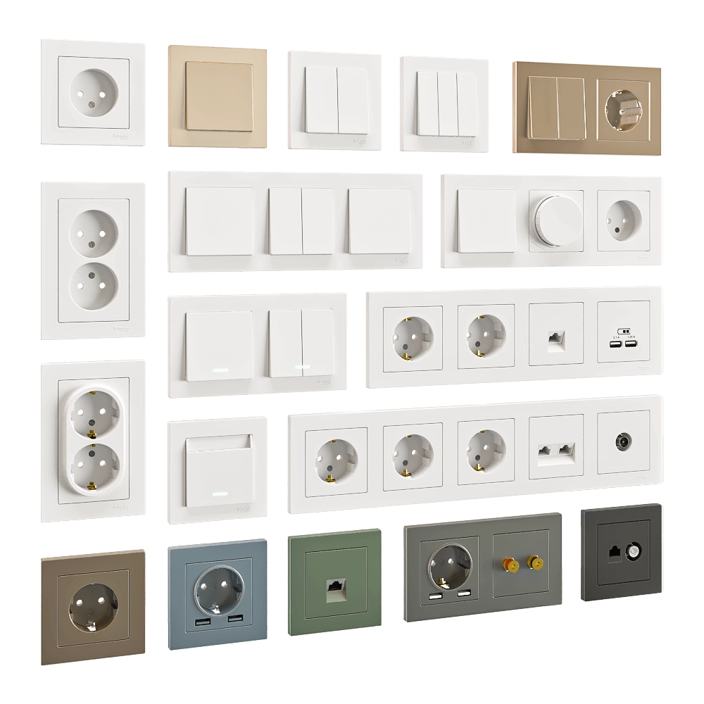 Schneider Electric – Sockets and switches Atlas Design 3D Model