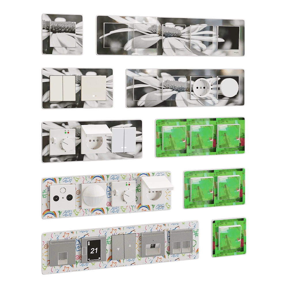 Schneider Electric – Sockets and switches M-Creativ 3D Model