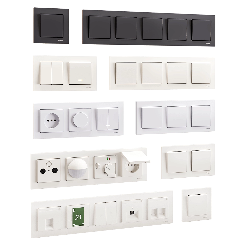 Schneider Electric – Sockets and switches M-Plan 3D Model