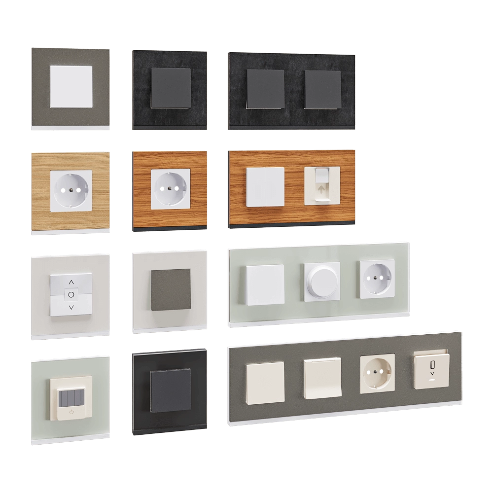 Schneider Electric – Sockets and switches Unica Pure 3D Model