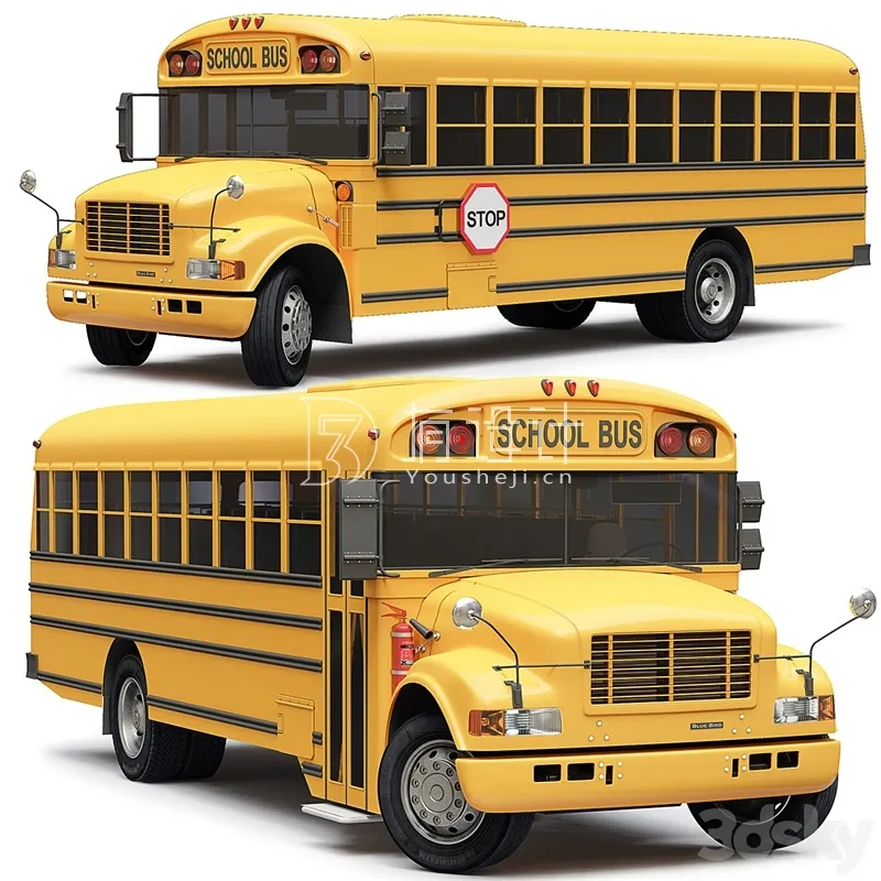 School Bus Blue Bird – 3555 School Bus Blue Bird – 3555