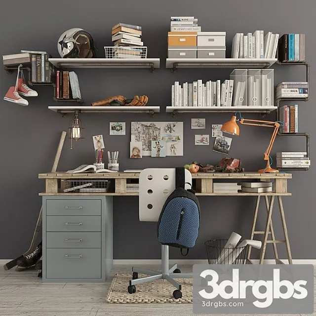 School set 2 3D Model Download