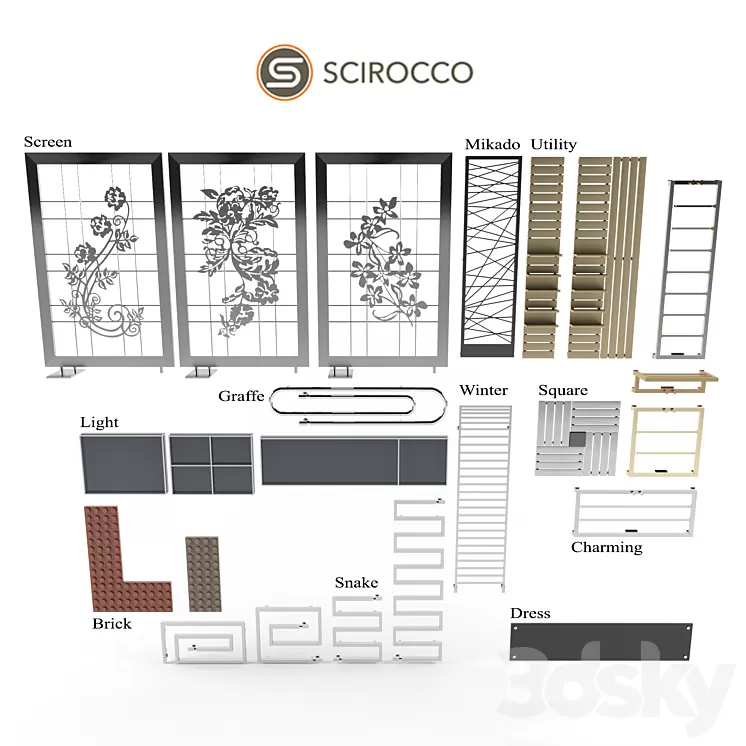 SCIROCCO radiators – Design Collection 3D Model SCIROCCO radiators – Design Collection 3D Model
