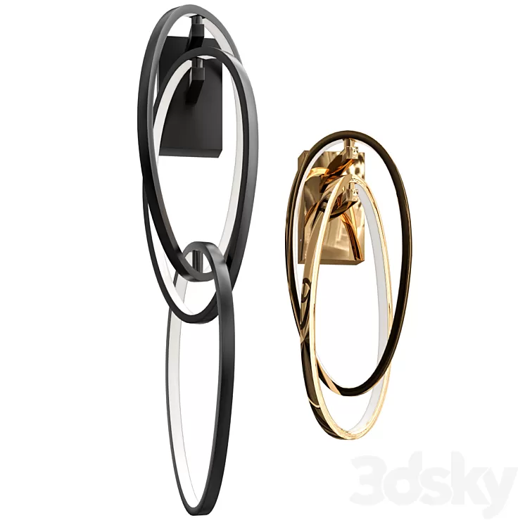 Sconce 3 Chain Link Gold 3D Model