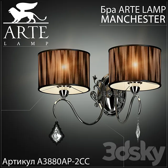 Sconce Arte lamp Manchester A3880AP-2CC 3DModel