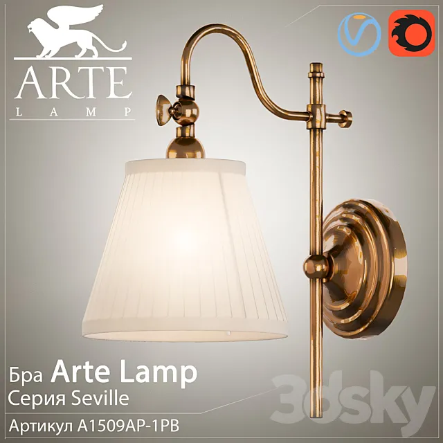Sconce Arte Lamp Seville A1509AP-1PB 3DModel Sconce Arte Lamp Seville A1509AP-1PB 3DModel