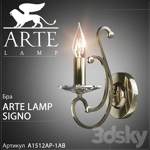Sconce Arte Lamp Signo A1512AP-1AB 3DModel Sconce Arte Lamp Signo A1512AP-1AB 3DModel