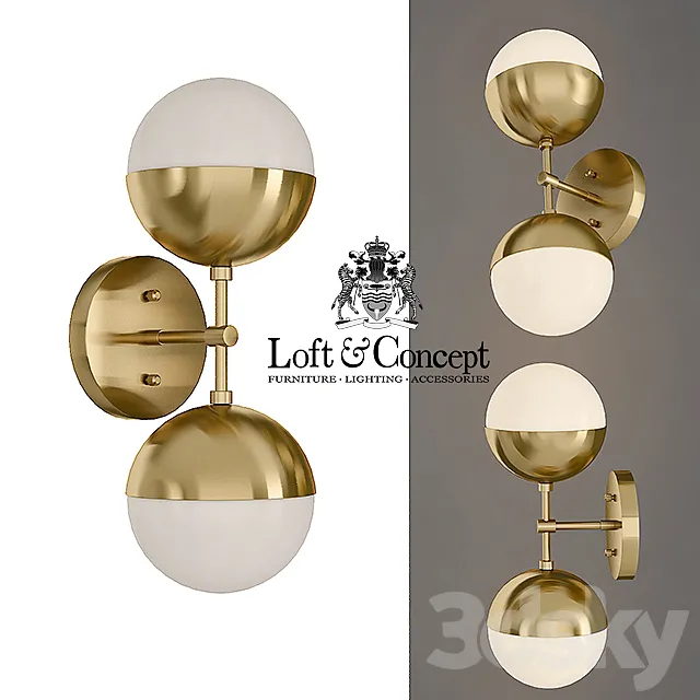 Sconce Copper Light Bra Duos Brass 3DModel Sconce Copper Light Bra Duos Brass 3DModel