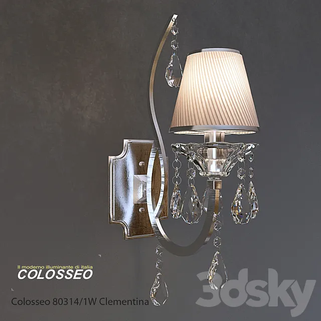 Sconce Crystal COLOSSEO 80314 _ 1W CLEMENTINA Chrome 3D Model Sconce Crystal COLOSSEO 80314 _ 1W CLEMENTINA Chrome 3D Model