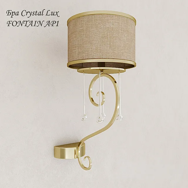 Sconce Crystal Lux FONTAIN AP1 3D Model Sconce Crystal Lux FONTAIN AP1 3D Model