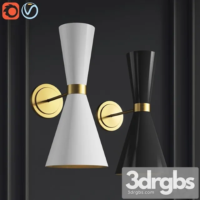 Sconce delightfull cairo bra wall light 3D Model Download