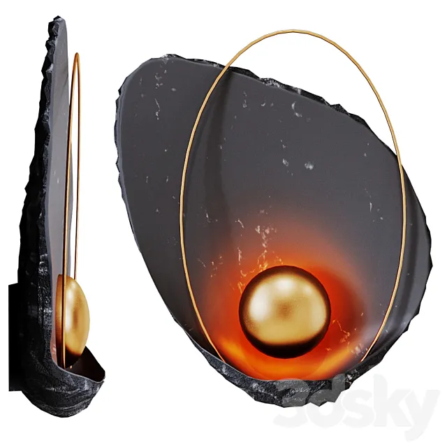 Sconce Ginger & Jagger Pearl Black Wall Lamp 3DModel