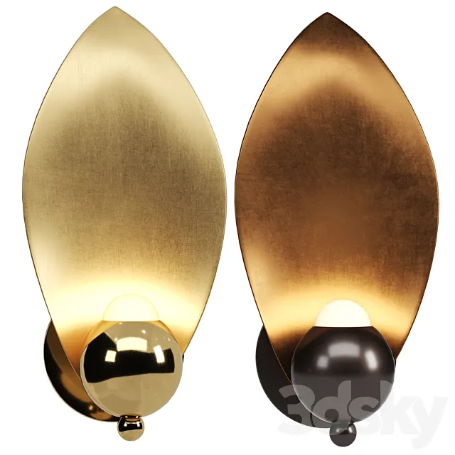 Sconce LAVRA Wall Lamp Gold _ Mocha 3D Model