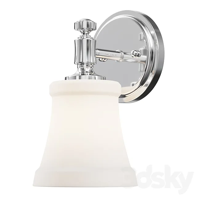 Sconce Mercer White Glass Bath Sconce wall lamp 3D Model Sconce Mercer White Glass Bath Sconce wall lamp 3D Model