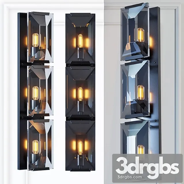 Sconce rh harlow crystal round bra triple 3D Model Download