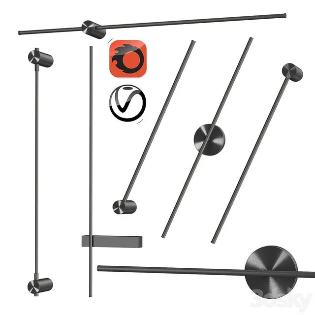 Sconce Trumpet tube Wide collection 3D Model Sconce Trumpet tube Wide collection 3D Model