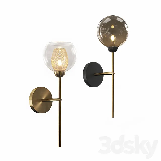 Sconce with glass shade IGEN WALL 3D Model
