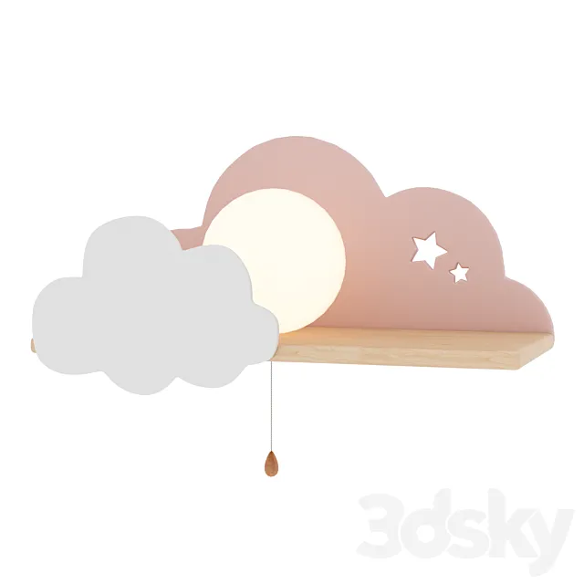 Sconce with shelf Wall Lamp Loft Сoncept 3D Model Sconce with shelf Wall Lamp Loft Сoncept 3D Model